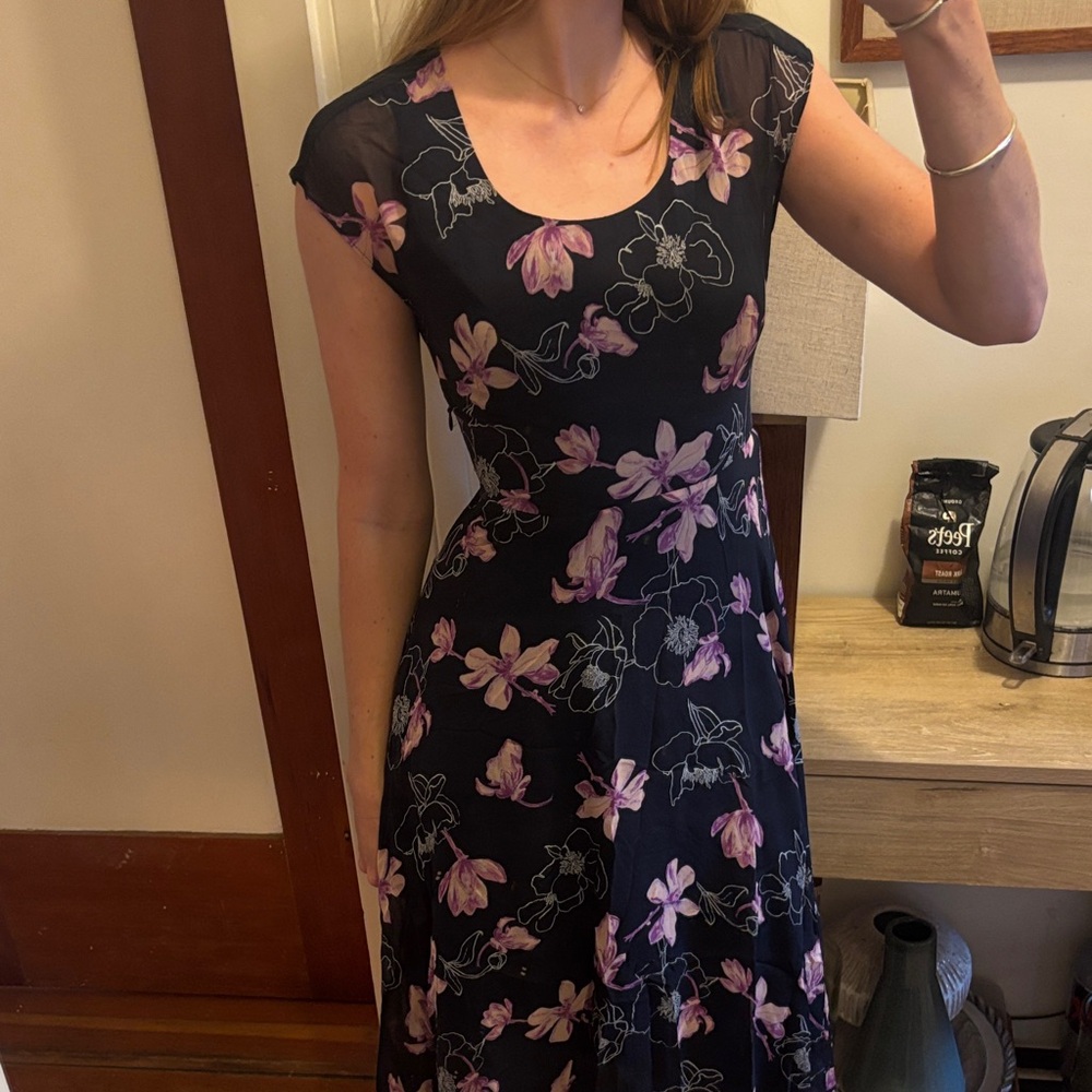 Club Monaco Black and Purple Dress